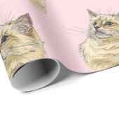 Handtekening grappige fluffy Ragdoll-kat Cadeaupapier (Rol Hoek)