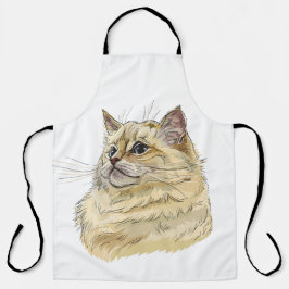 Handtekening grappige fluffy Ragdoll-kat Schort