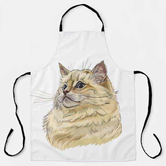 Handtekening grappige fluffy Ragdoll-kat Schort (Voorkant)