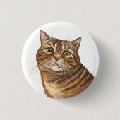 Handtekening grappige Tabby cat Canvas tas Ronde Button 3,2 Cm (Voorkant)