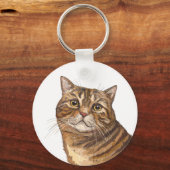 Handtekening grappige Tabby cat Canvas tas Sleutelhanger (Voorkant)