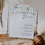 Handtekening Greenery and Gold Leaf Drink Sign Poster<br><div class="desc">We ontwierpen dit groene en gouden drink teken om je eenvoudige maar elegante boho receptie te voltooien. Het is voorzien van modern groen en wit eucalyptusblad, vruchtensap, een succulente bloem en minimale gouden folie bladeren. Deze elementen geven het gevoel van een grillig waterverf betoverend bos, perfect voor elke rustige, boze...</div>