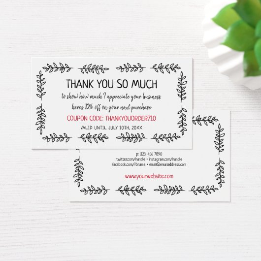 Handtekening Greenery Coupon Code Small Business Visitekaartje (Bureau)