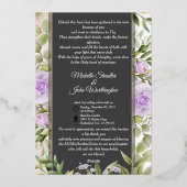 Handtekening Greeny Wedding Invitation Floral Folie Uitnodiging (Achterkant)