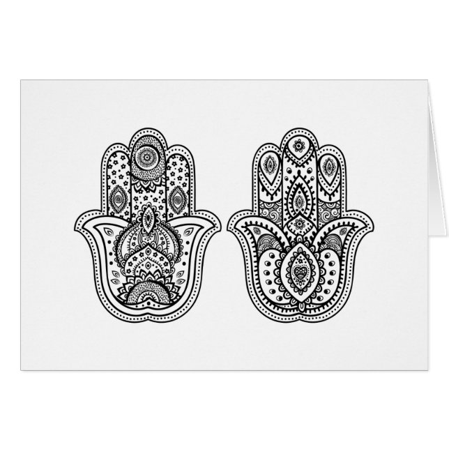 Handtekening Hamsa met sierplanten (Voorkant Horizontaal)