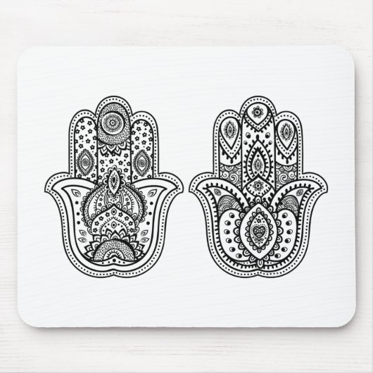 Handtekening Hamsa met sierplanten Muismat (Voorkant)