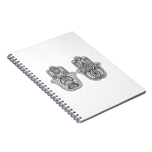 Handtekening Hamsa met sierplanten Notitieboek (Rechterzijde)