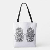 Handtekening Hamsa met versieringen 2 Tote Bag (Achterkant)