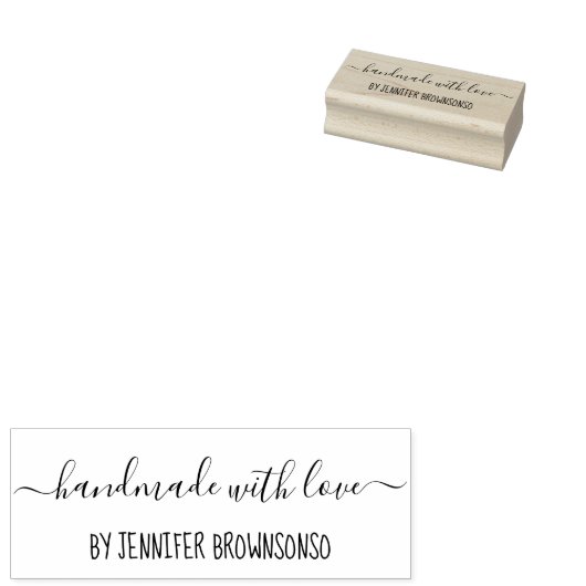 Handtekening Handgemaakt met liefde Rubberstempel (Gestempeld)