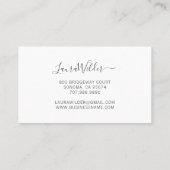 Handtekening handgeschreven bloemen handmatige han visitekaartje (Achterkant)