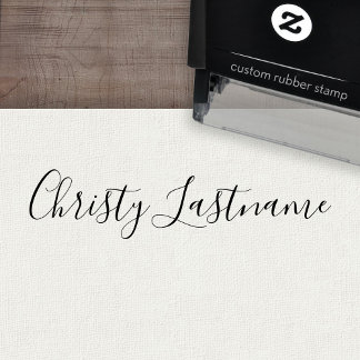 Handtekening - Handgeschreven script - 1 regel tek Zelfinktende Stempel