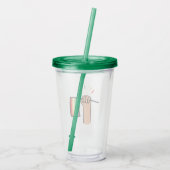 Handtekening Handje met een regenboogvlag Acryl Drinkbeker (Achterkant)