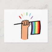 Handtekening Handje met een regenboogvlag Briefkaart (Voorkant)