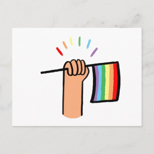 Handtekening Handje met een regenboogvlag Briefkaart (Voorkant)