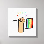 Handtekening Handje met een regenboogvlag Canvas Afdruk (Voorkant)