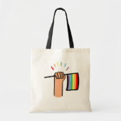 Handtekening Handje met een regenboogvlag Tote Bag (Voorkant)