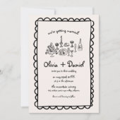 Handtekening Handschrift Funky Wedding Kaart (Voorkant)
