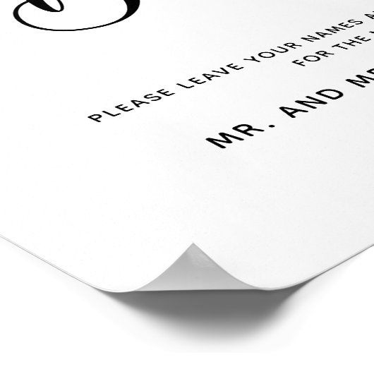 Handtekening handschrift met chic Wedding Guest Bo Poster (Hoek)