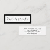 Handtekening Handschrift Zwart randprofiel Mini Visitekaartje (Voorkant / Achterkant)