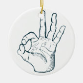 Handtekening  handteken keramisch ornament (Voorkant)