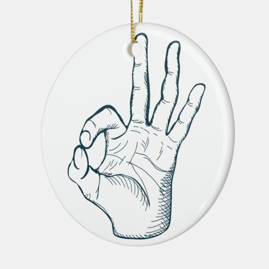 Handtekening  handteken keramisch ornament (Links)