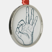 Handtekening handteken metalen ornament (Rechts)