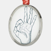 Handtekening handteken metalen ornament (Links)