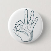 Handtekening  handteken ronde button 5,7 cm (Voorkant)