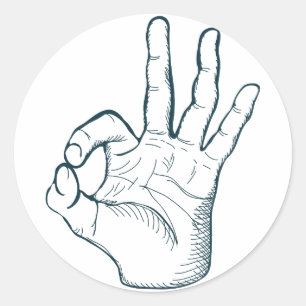 Handtekening  handteken ronde sticker