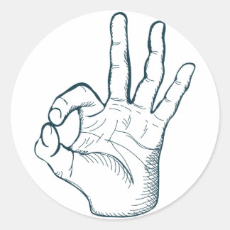 Handtekening handteken ronde sticker