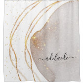 Handtekening handtekening naam Elegant White Gold  Douchegordijn (Voorkant)