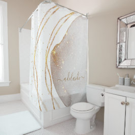 Handtekening handtekening naam Elegant White Gold  Douchegordijn