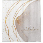 Handtekening handtekening naam Elegant White Gold  Douchegordijn (Voorkant)