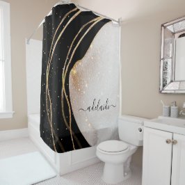 Handtekening handtekening naam van legant Black Go Douchegordijn