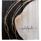 Handtekening handtekening naam van legant Black Go Douchegordijn (Voorkant)