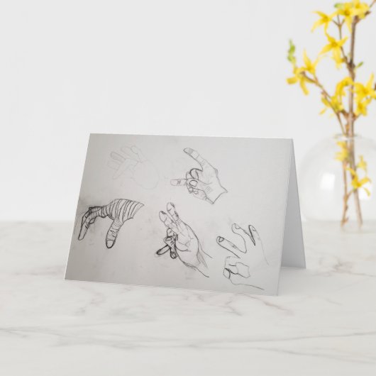 "Handtekening" Hartelijk dank Kaart (Gele Bloem)