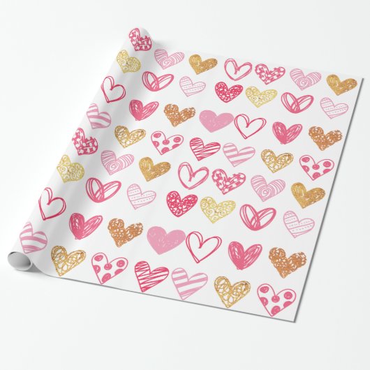 Handtekening Heart Pattern ID470 Cadeaupapier (Uitgerold)
