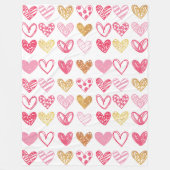 Handtekening Heart Pattern ID470 Fleece Deken (Voorkant)