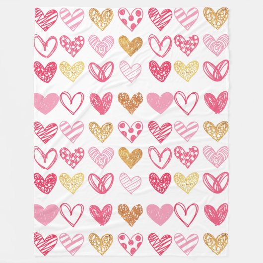 Handtekening Heart Pattern ID470 Fleece Deken (Voorkant)