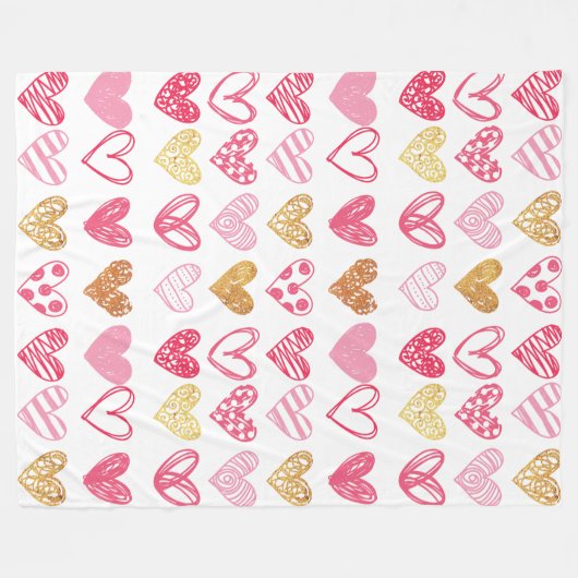 Handtekening Heart Pattern ID470 Fleece Deken (Voorkant (Horizontaal))