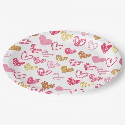 Handtekening Heart Pattern ID470 Papieren Bordje (Gekanteld)