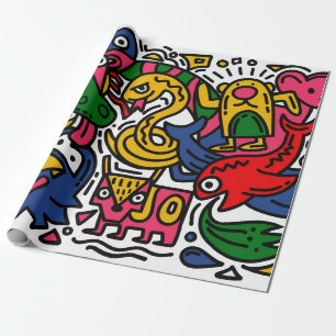 Handtekening  illustratie van buisje, cartoon cadeaupapier