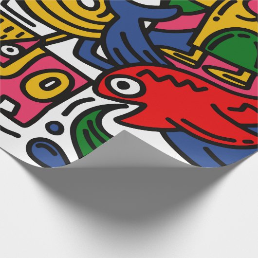 Handtekening  illustratie van buisje, cartoon cadeaupapier (Hoek)