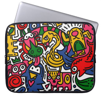 Handtekening  illustratie van buisje, cartoon laptop sleeve