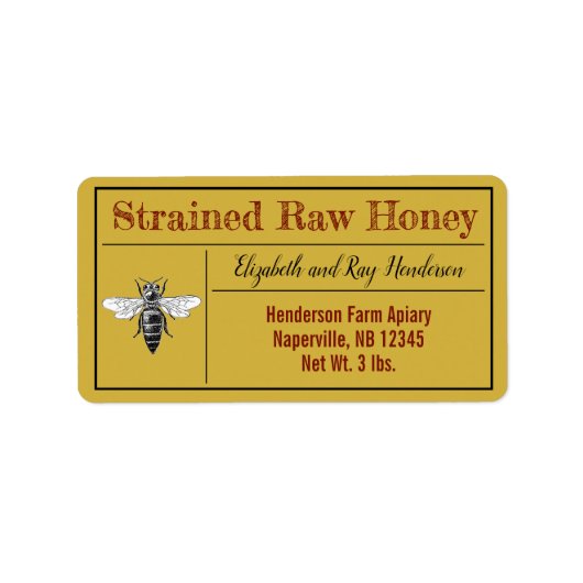 Handtekening imker Honey Jar Etiket (Voorkant)