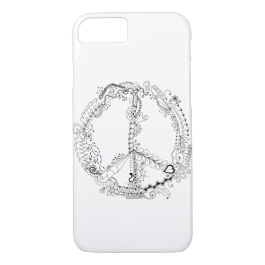 Handtekening in Artsy Floral Peace Sign Case-Mate iPhone Case (Achterkant)