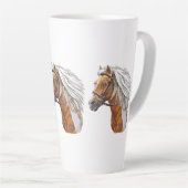 Handtekening in paardenportret latte mok (Rechterhoek)