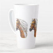 Handtekening in paardenportret latte mok (Linkerhoek)