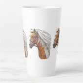 Handtekening in paardenportret latte mok (Voorkant)