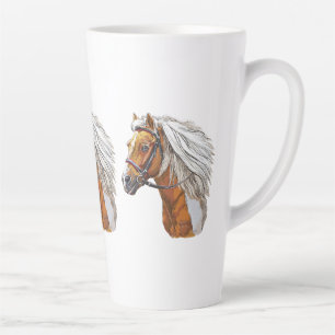 Handtekening in paardenportret latte mok
